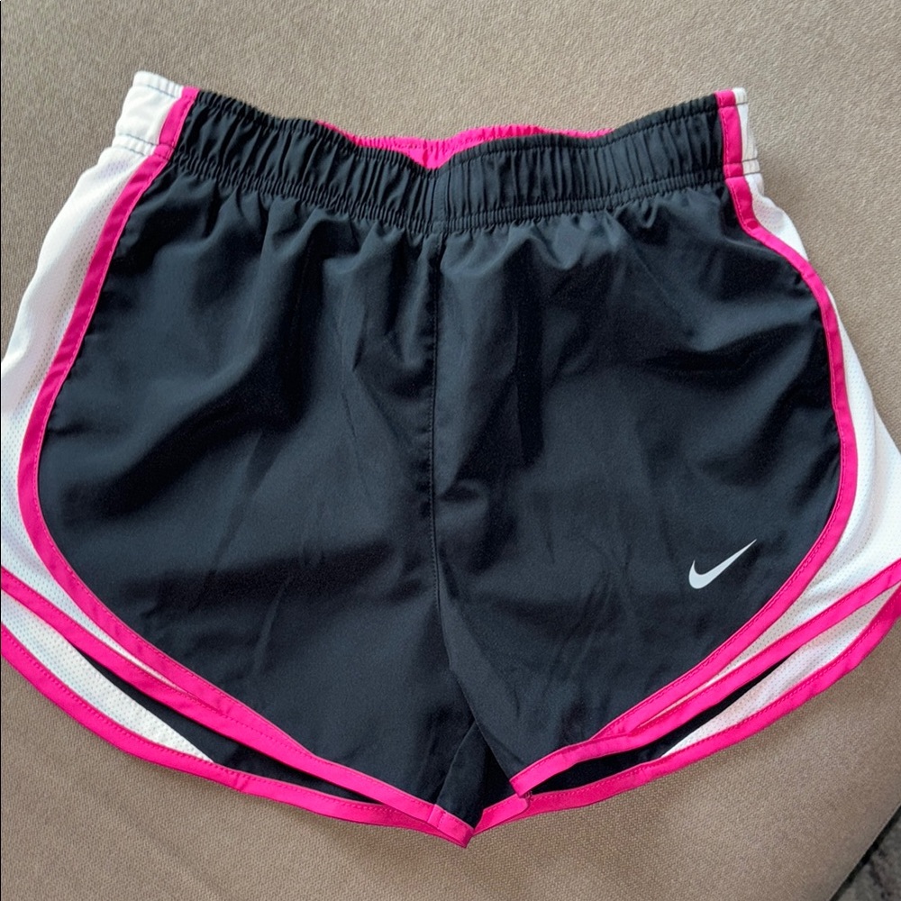 Nike Women's Black and Pink Athletic Shorts
